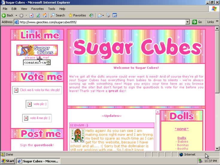 a screenshot of the old Geocities website